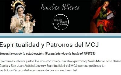 Tiempo limite para hacer tu aporte sobre nuestros Patronos y espiritualidad del MCJ